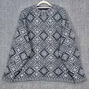 Vintage Northern Apparel Sweater Mens XL Gray 100% Wool Hong Geometric Fair Isle
